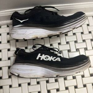 Hoka Men's Black and White Athletic Shoes
